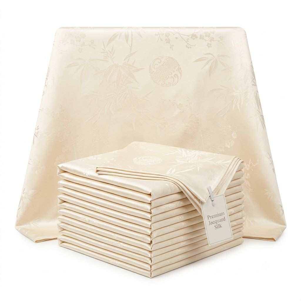 Champagne Cream Floral Brocade Jacquard Fabric